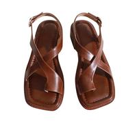 Sandales Rétro Décontractées à Bouts Retournés Pour Femmes, à La Mode Et à Bas Talons Dames avec Correction du Gros Orteil Pantoufles Décontractées À Bout Ouvert Randonnées Urbaines Vacances