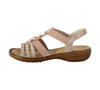 Rieker Femme Sandales 60855, Dame Sandales Fines,Chaussure d'été,Sandale d'été,Confortable,Plate,Rose (Rosa / 31),37 EU / 4 UK