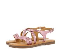 SANDALES ROSES MÉTALLISÉES AVEC DES BRIDES TUBULAIRES EN CUIR POUR FILLE ET GARÇON ANNEX