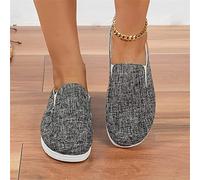 Sandales Sabots de Marche Dos Nu pour Femmes 2023 Mode Été Chaussures Mules Plates À Enfiler Pantoufles À Bout Fermé Mocassins en Toile Décontractés,Noir,US10/EU41