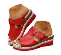 Sandales Sandales Compensees Femme Confortable Mules Été Plateforme Bout Ouvert Rome Chaussures Vintage Pantoufles Yoga Mat Elégantes Léger Slip on Plage Flip Flops Avec Comfortable Arch Support