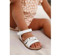 Sandales scratchées en cuir bébé blanc 21
