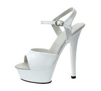 Sandales Sexy à Plate-Forme à Bout Ouvert pour Femmes avec Sangle de Cheville, Escarpins de Robe de soirée à la Mode, adaptés à la Pole Dance de boîte de Nuit,Blanc,36 EU