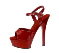 Sandales Sexy à Plate-Forme à Bout Ouvert pour Femmes avec Sangle de Cheville, Escarpins de Robe de soirée à la Mode, adaptés à la Pole Dance de boîte de Nuit,Rouge,46 EU