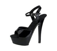 Sandales Sexy à Plate-Forme à Bout Ouvert pour Femmes avec Sangle de Cheville, Escarpins de Robe de soirée à la Mode, adaptés à la Pole Dance de boîte de Nuit,Noir,39 EU