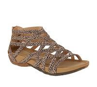 Sandales Spartiate Femme été Gladiateur Orthopédique Sandales Compensées Sandales avec Fermeture éclair Chaussures Confort Spartiates Bout ouvert Sandale pour Trekking, Voyages Outdoor Plage Randonnee