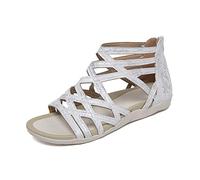 Sandales Spartiate Femme été Orthopédique Gladiateur Sandales avec Support Sandale à Bout Ouvert Chaussure à Fermeture éclair Chaussures de Plage Confortable pour Trekking, Voyages Randonnée Outdoor