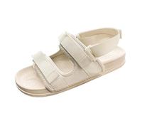 Sandales sportives à bout ouvert pour homme - Double sangle - Chaussures d'été décontractées - Légères - Semelle plate - Respirantes - Pour un usage quotidien, beige, 42 1/3 EU
