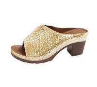 Sandales Talon Femme Confortable Chaussure Confort Europe Et États Commerce Extérieur Grande Taille Un Mot Fond Épais Pantoufles Bouche de Poisson Femme Tongs de Plage Et Claquettes (Gold,41)