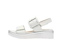 Sandales - TAMARIS - Comfort - Cuir - Blanc/Argent - Talon Compensé 41