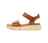 Sandales - TAMARIS - Comfort - Marron (Nut) - Cuir - Talon compensé 37
