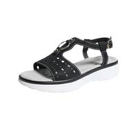 Sandales tendance 2026 pour femme avec sangle à boucle réglable et plateforme compensée à bout ouvert - Sandales de sport décontractées confortables à semelle souple - Chaussures d'été pour la marche