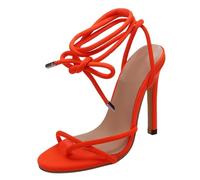 Sandales tendance à talon aiguille pour femme avec talons 2025 entrecroisés avec sangle d'été pour le travail, le bureau, habillées en daim, printemps, bout ouvert, plage, respirantes, sexy
