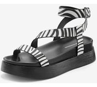 Sandales tendance avec semelle compensée - French Connection - noir/blanc NOIR/BLANC 40