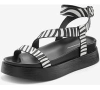 Sandales tendance avec semelle compensée - French Connection - noir/blanc NOIR/BLANC 42