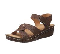 Sandales tendance pour femme pour un usage quotidien - Confort d'été - Design à bout ouvert avec talon compensé - Chaussures élégantes qui s'adaptent parfaitement à tout type de denim