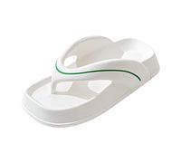 Sandales thongs orthopédiques pour les femmes Arc Support Toe carré large largeur tongs couleur solide bas plat doux confortable anti-dérapage herringbone pantoufles été marche chaussures (White, 41)