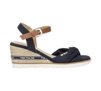 TOM TAILOR Femme 5390407 Sandale cale, Bleu Marine, 40 EU