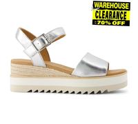 TOMS Espadrilles compensées Diana – talon moyen 2–3 pouces, bleu/argenté métallique, 36,5 EU