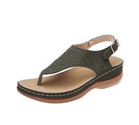 Sandales Tong Compensées Femme d'été Orthopédique Chaussures Mules avec Soutien de la Voûte Plantaire Tongs Sandales de Plage Nu Pieds Femme Confortable Antidérapant Mousse de Yoga Piscine Chaussures