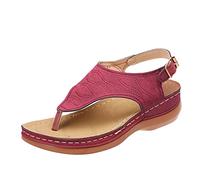 Sandales Tong Compensées Femme d'été Orthopédique Chaussures Mules avec Soutien de la Voûte Plantaire Tongs Sandales de Plage Nu Pieds Femme Confortable Antidérapant Mousse de Yoga Piscine Chaussures