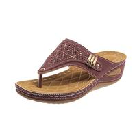 Sandalettes Femme Sandale Femme Orthopedique Semelle Toe Mules De Marche Antidérapantes Pantoufles Sandals Comfy Faux Cuir Chaussons Confortables Été Sandales Plates Été Chaussures Ete Confortable
