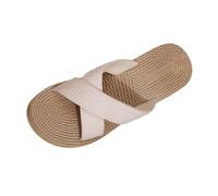Sandali con plateau e design in corda di iuta, comode calzature casual da spiaggia per esterni (Beige, 40)