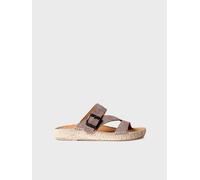 Sandalia plana de mujer en serraje con tiras cruzadas | BIBI-SE 39