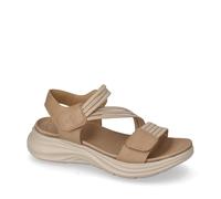 Valleverde Sandales de sport 57100 – cuir synthétique, talon compensé, semelle caoutchouc, beige 37