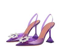 Sandals Femmes Chaussures d'été Arc-nœud Transparent Haut Talons féminins Chaussures 1-Sun-urbie, 39