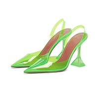 Sandals Femmes Chaussures d'été Arc-nœud Transparent Haut Talons féminins Chaussures 2-Vert, 40