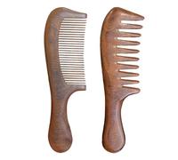 Sandalwood Comb, Wooden Wide Tooth Comb, Handmade Hair Comb, Set Of 2 Hair Combs, Fine Tooth Hair Comb, Natural Hair Comb, Portable Hair Brush, Eco-friendly Hair Accessories
