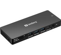 SANDBERG 13-in-1 Pro Station d’accueil USB-C, Chargeur, Gris
