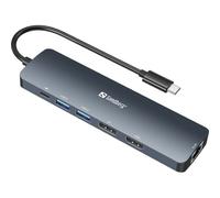 Sandberg 136-43 station d'accueil USB 3.2 Gen 1 (3.1 Gen 1) Type-C Gris