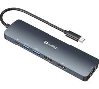 Sandberg 136-43 station d'accueil USB 3.2 Gen 1 (3.1 Gen 1) Type-C Gris