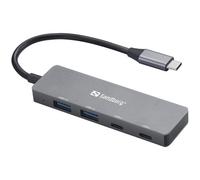 Sandberg 136-50 hub & concentrateur USB Type-C 5000 Mbit/s Gris