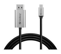 Sandberg 136-51 câble vidéo et adaptateur 2 m USB Type-C DisplayPort Noir, Gris