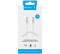 Sandberg 136-56 câble USB USB4 Gen 3x2 1 m USB C 40 Gbit/s 240 W Blanc