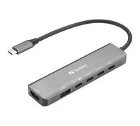 Sandberg 136-77 station d'accueil Avec fil USB 3.2 Gen 1 (3.1 Gen 1) Type-C Gris