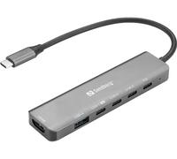 Sandberg 136-77 station d'accueil Avec fil USB 3.2 Gen 1 (3.1 Gen 1) Type-C Gris