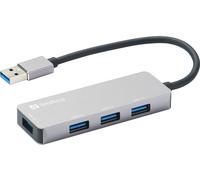 Sandberg 333-67 hub & concentrateur USB 3.2 Gen 1 (3.1 Gen 1) Type-A 5000 Mbit/s Gris