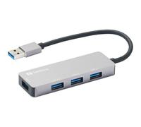 Sandberg Concentrateur USB USB-A Saver - 1xUSB3.0+3xUSB2.0, USB-C, Plug & Play pour PC/MacBook
