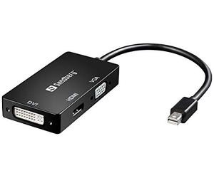 Sandberg 509-12 Câble DisplayPort Adapter MiniDP vers HDMI+DVI+VGA Noir