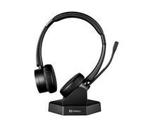 Sandberg Bluetooth Office Headset Pro+ | Oreillette Bluetooth avec Microphone | Double Connexion pour téléphone et PC | Bluetooth 5.0 | Voyant d'occupation | Écouteurs sans Fil | Portée de 30 mètres