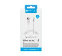Sandberg Câble de chargement et de données USB vers Lightning MFi 1 m Blanc