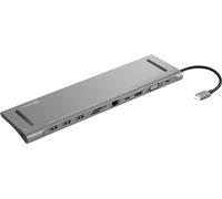 Sandberg Station d'accueil USB-C 10-en-1 – 3x USB-A, USB-C PD 100W, HDMI, VGA, Ethernet