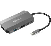 Sandberg Dock USB-C Travel 6-en-1 – HDMI, Ethernet, audio, carte mémoire, USB-C/USB-A