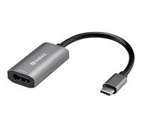 Sandberg HDMI Capture Link to USB-C, Adaptateur 4K HDMI vers USB-C, Full HD 1080p 30FPS, Dispositif de Capture Vidéo pour Diffuser des Vidéos de Jeu Xbox PS4 Switch TV, Liaison HDMI vers USB-C