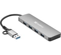 Sandberg USB-C/A to 4xUSB 3.0 Hub USB-C/A to 4xUSB 3.0 Hub, 136-63 (USB-C/A to 4xUSB 3.0 Hub)