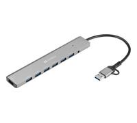 Sandberg USB-C/A vers 7 x USB 3.0 Hub USB-C/A vers 7 x Hub USB 3.0, 136-66 (USB-C/A vers 7 x USB 3.0)
